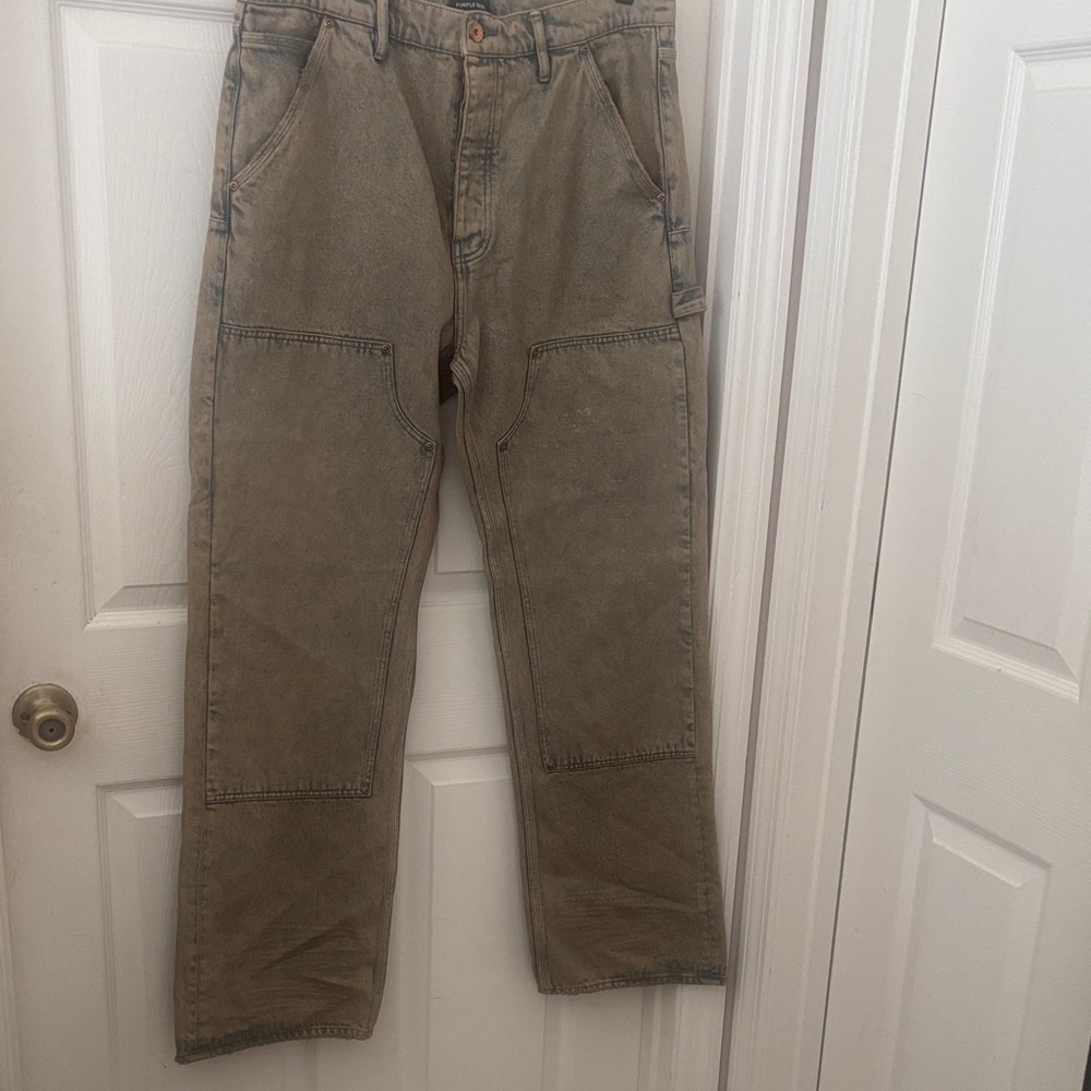 Men's Utility Cargo Pants in Tan - Relaxed Workwear Style